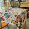 Nappe de table coton lin tissu couverture soleil fleur haute qualité siège coussin ensemble nappes National moderne Style1