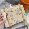 High Quality Designer Bag Coabag Luxurys Handbag Pink Cherry Print Crossbody Women Luxury Designers Chain Fashion Classic Purse Handbags