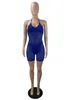 Macacão de rede de peixe feminino roupas de verão bodycon halter macacões malha uma peça roupas moda ver através roupas magros playsuits 9190