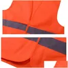 Sécurité au travail Fourniture Visibilité Travail Construction Gilet Avertissement Réfléchissants Gilets De Travail Sécurité Réfléchissante Verte Trafic Drop De Dhwfc