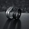 Bagues de mariage en tungstène noir pour hommes, 8mm, bague de fiançailles à rainure noire et bord biseauté