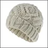 Beanie/Skull Caps Beanie/SKL Winter Mode Frauen Hut 2021 Herbst Handgemachte Gestrickte Damen Hüte Dicke Elastische Panik Kauf Drop Deliv Otxfr