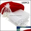 Gift Wrap Voile Net Bags Dstring Wedding Decoration Pack Set 100Pcs Large Factory Price Expert Design Quality Latest Style Original Otfgb