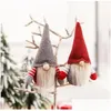 Christmas Decorations Handmade Swedish Gnome Scandinavian Tomte Santa Nisse Nordic Plush Elf Toy Table Ornament Xmas Tree Drop Deliv Dh4Ts