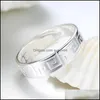 Band Rings Vintage Sier Unique Style Party Wedding for Women Etnic Color Love Engagement Ring Drop Delivery Jewelry DHX7G