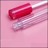 Packing flaskor Ny5 ml Clear Lipgloss Tubes Refillerbara med Big Brush Wand Lipstick Tube Foot Applicator f￶r kvinnor flickor kosmetiska di otngs