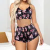 Women's Sleepwear 2023 Fashion Women's Pajamas Printed Simple Summer Soft Casual Home Wear Shorts Set 2 Pieces Clothes Pyjamas Plus