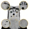 Party Masks Animal Plush Movible Mouth Realistic Long Wolf Headwear Costume For Halloween Costumes Headgear 230113