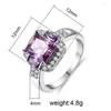 Bröllopsringar Cinily skapade Purple Stone Zirconia Silver Plated Wholesale Sale for Women Jewelry Gift Ring Storlek 6-9 NJ79