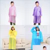 Raincoats Peva Raincoat Non Disposable Matte Rainwear Adt Kids Household Waterproof Portable Travel Cam Hooded Drop Delivery Home Ga Dhdqm