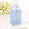 Geschenkomschakeling Duidelijke Mini Rolling Travel Suitcase Favor Box Wedding FAVORS Feestreceptie Candy Pakket Baby Shower Ideas LZ0723 Drop de Dhode