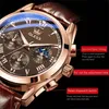 ساعة Wristwatches Olevs Elite Mens Quartz Watches Business Dress Withproof Wristwatch Men Luxury Treasable Leather Sports Watch Home Men 230113