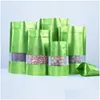 Storage Bags 9 Size Green Stand Up Aluminium Foil Bag With Clear Window Plastic Pouch Zipper Reclosable Food Packaging Lx2693 Drop D Dhqrn