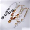 Chokers Bohemia amber succinite color Акриловая звенья Цепь Кокер Хип -хоп Золотой ожерелье для женщин подарки подарки друзья ювелирные ювелирные изделия w otvai