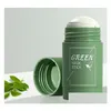 Dispositivi per la cura del viso New Fashional Tè verde Maschera solida detergente Pulizia profonda Pelle di bellezza Tè verde Idratante Maschere facciali idratanti Dhgnj