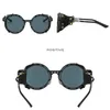 Sonnenbrille Mode Klassische Marke Designer Runde Steampunk Männer Frauen Vintage Punk Leder Wrap Gothic Sonnenbrille Für Männliche Goggle