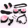 Bondage 10 Pcsset Sexy Lingerie PU Leather bdsm Set Hand Cuffs Footcuff Whip Rope Blindfold Erotic Toys For Couples 230113