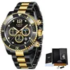 Нарученные часы Lige Watch Mens Top Brand Luxury Clock Casual из нержавеющей стали 24 -часовая фаза луны Мужчины Спортивный Водонепроницаемый кварцевый хронограф 230113