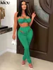 Two Piece Dress Folds Lines Two Piece Set Women Sexy Halter Lace Up Crop Tops Hollow Out High Waist Skinny Pants Female Streetwear Suits T230113