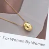 Choker Gold Bean Pendant Halsband pläterad med 14 riktiga rostfritt stål Fin malningskedja Mångsidig modeklavikel