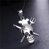 Kolye Kolye 2023 Vintage Anime One Piece Sanji Skeleton Logo Kondnecklace Halat Zinciri Kolye Ünlü Hediye