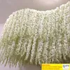 24 färger Elegant konstgjorda blommor Wisteria Flowers Vine 34cm Hem Trädgårdsväggen Hängande DIY Rattan Centerpiece Xmas Party Wedding