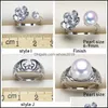 Réglages de bijoux en gros perle bague Zircon anneaux S925 Sier 12 Styles pour femmes montage taille réglable bricolage livraison goutte Dhowk