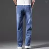 Mäns jeans i tunna bomullsmän högkvalitativa denim mjuka raka byxor pojke baggy bred benbyxor manlig stor storlek 40 42 44 4
