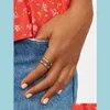 Br￶llopsringar Ny Boho Rainbow Tilt Crystal Engagement for Women Girls Fashion Square Baguette CZ Eternity Finger Ring Smycken Drop D DHLN4