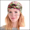 Headbands Printed Cotton Women Headband Stretch Turban Hair Accessories Headwear Yoga Run Bandage Hairs Bands Wide Headwrap Drop Del Otubg