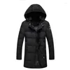 Jaqueta de inverno masculino 2023 homens com casacos de algodão com zíper com capuz longo e com capuz sólido destacável parkas preto 4xl 5xl m01