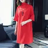 Casual Dresses Half Sleeve Long Dress Female 2023 Plus Size 5XL Solid Women's Spring Loose High Angle Party Befree Vestido ZO008