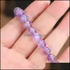Beaded Natural Amethyst Bracelet 6/8/10 Mm Beads Stone Crystal Fashion Single Factory Outlet For Girls Drop Delivery Jewelry Bracelet Otsfc