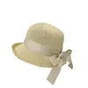 Gorro Feio/crânio Caps Hat de verão Flanging Bucket Fanging Bow estilo coreano Fashion casual Fashion All Matching Beach Anti-DDOs Sun-Shade Mulheres