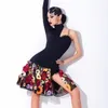 Stage Wear 2023 Latin Dance Competition Clothing voor vrouwen sexy Single Sheeved gesplitste rokken Pak Rumba Tango -kostuums jurk