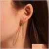 Stud Fashion Jewelry Single Piece Punk Chain Earring Rhinstone Star Tassel Earrings Drop Delivery Dhchr