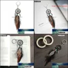 Obiekty dekoracyjne figurki starożytne Sier Leaf Manual Dream Catcher Kluczowy łańcuch Wisij Mały towar Creative Dift Dres Dostaw Otkmi