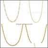 Chains 3Pcs Gold Chain Necklace For Women Grils Herringbone Rope Figaro Link Layered Neklace Trendy 2021 Jewelry Dnf01 810 R2 Drop D Dhwys