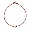 Choker Fashion Men Men Sender Leather Collece Natural Stone Women Women Черное оптовое заявление для пары чокеры