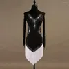 Stage Wear One Sleeve Latin Dance Competition Dresses Women Samba Rumba Tango Dress Costumes Lq053