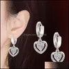 Boucles d'oreilles coeur pour femmes de haute qualité accessoires féminins romantiques style intemporel bijoux cristaux livraison directe Dhhmr