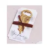 Autres Fournitures De Fête D'événement 100 Pcs Élégant Or Plumes De Paon Ours Ouvre-bouteille Faveurs De Mariage Cadeau Faveur Invités Cadeaux Souvenir Dhaje