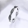 Cluster ringen trendy 925 Sterling zilver voor vrouwen eenvoudige verwevening Thaise ring sieraden Girl Party Accessoires Geschenkencluster