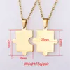 Collier de Couple Puzzle géométrique à la mode pour amoureux, collier en acier inoxydable, ras de cou, bijoux cadeaux de saint valentin