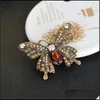 Булавки броши с винтажным страном насекомым Colorf Crystal Butterfly Brooch Pins Свадебная вечеринка Банкет Букет Ювелирные аксессуары для Otta3