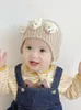 Berets Baby Winter Hat Toddler Cute Bear Beanies Beanies متماسكة بطانة قطنية مخططة بطانة غورو للرياح الدافئة مع فرق الأذن