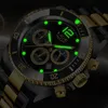 Armbandsur Lige Watches Mens Top Brand Luxury Clock Casual rostfritt stål 24 timmar Moon Phase Men Watch Sport Waterproof Quartz Chronograph 230113