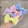 Hair Clips Barrettes Korean Sweet Solid Color Bows Clip For Kids Girls Boutique Handmade Hairpins Barrette Headwear Hairs Accessor Otw4T