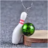 Party Favor New Metal Bowling Ball Key Chains Fashion Novely Sports Rings Gifts For Promotion WA2080 Drop Delivery Home Garden Fest DHP6J
