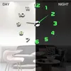 Relógios de parede luminosa relógio grande relógio Horloge 3d DIY acrílico espelho adesivos quartzo duvar saat klock moderno mudo relógio